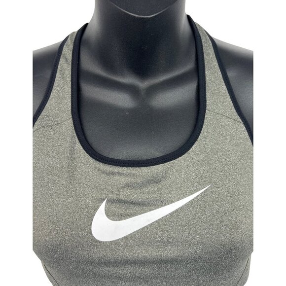 Nike Training Sports Bra Size Medium M Gray Racer Back Athleisure NWT New - Picture 2 of 7